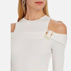 Jonathan Simkhai Mandy Cutout Cold Shoulder Ribbed Top Size M